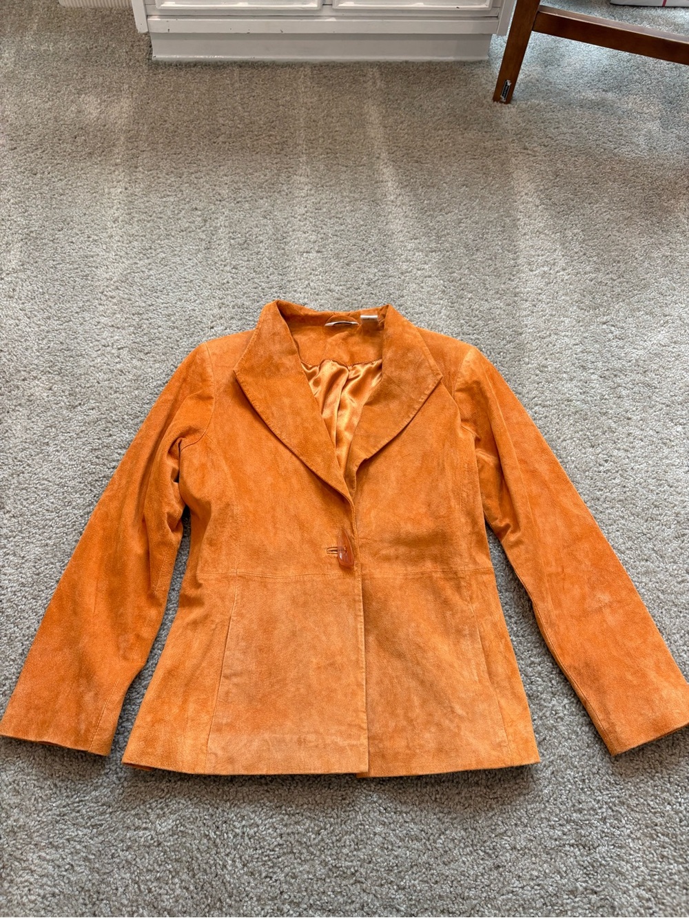 Laura Ashley vintage Orange Suede Blazer Jacket